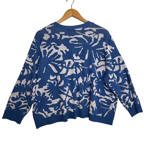 89th + Madison Abstract Open Cardigan Sweater Size 2X Star Sapphire Combo New - Picture 3 of 11